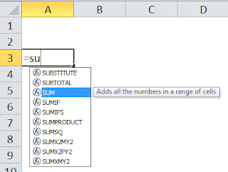 Cara mengetik rumus di Excel